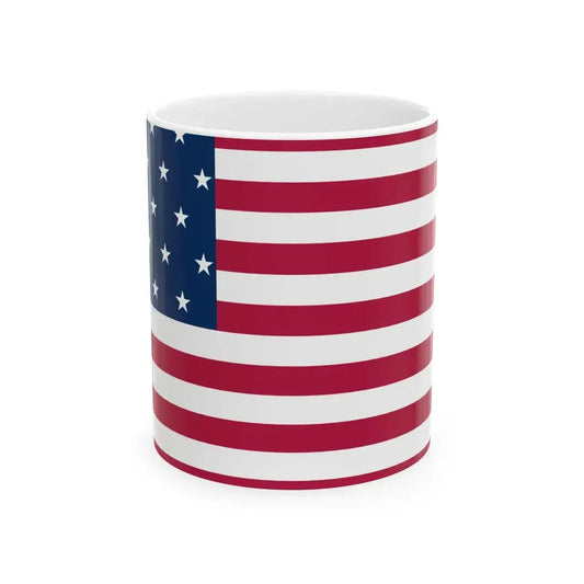 Flag of the United States 25 stars staggered pattern (United States) White Coffee Mug 11oz - Go Mug Yourself