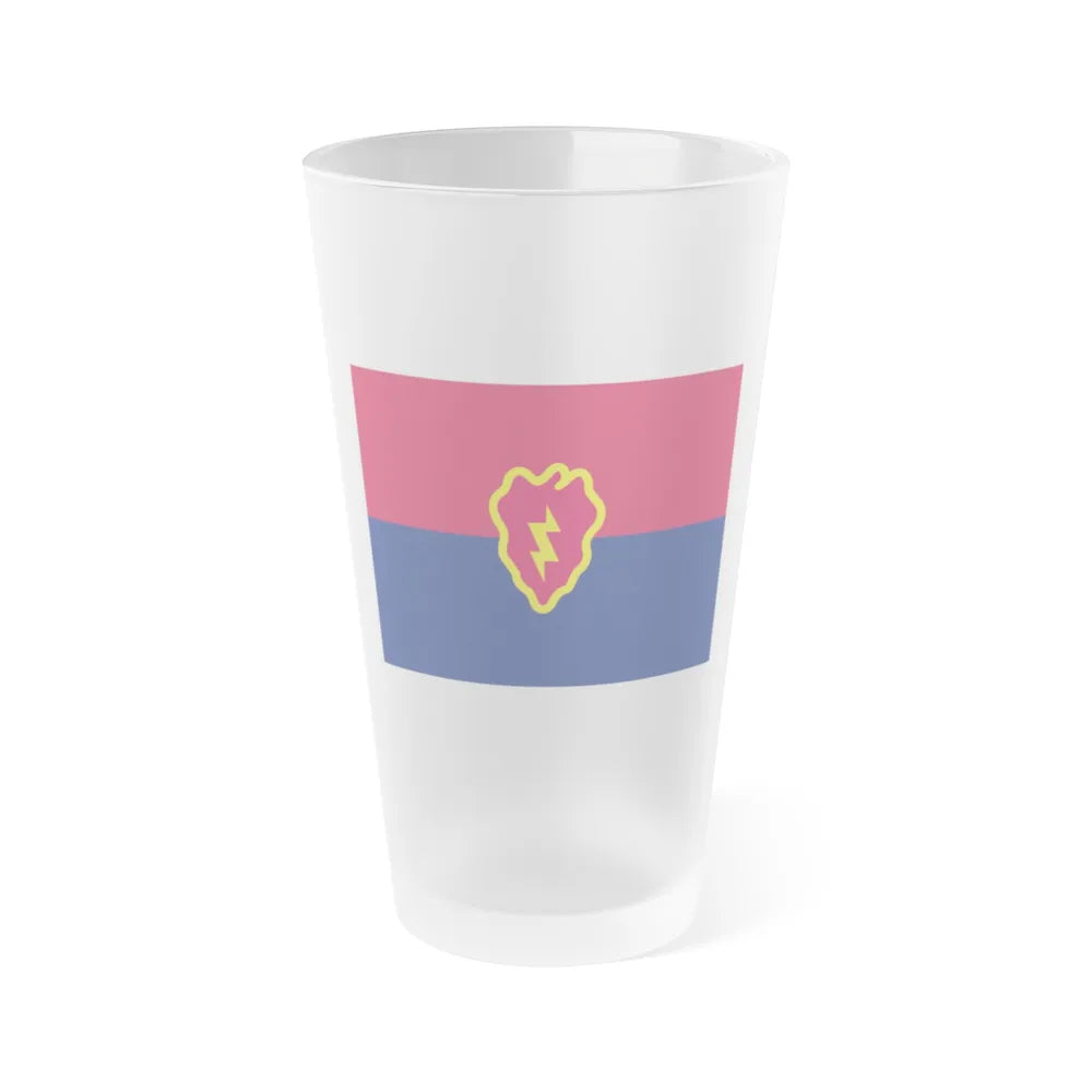 Flag of the United States 25th Infantry Division (U.S. Army) Frosted Pint Glass 16oz-16oz-Frosted-Go Mug Yourself