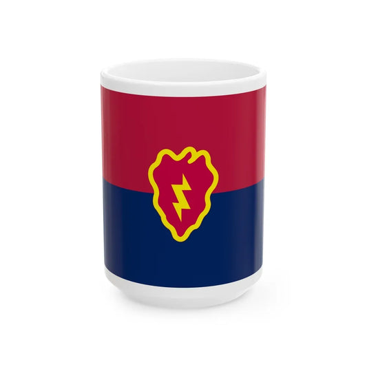 Flag of the United States 25th Infantry Division (U.S. Army) White Coffee Mug-15oz-Go Mug Yourself