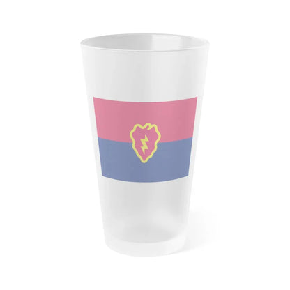 Flag of the United States 25th Infantry Division (U.S. Army) Frosted Pint Glass 16oz 16oz Frosted - Go Mug Yourself