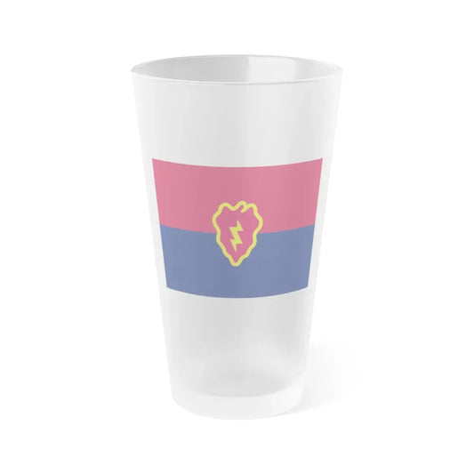 Flag of the United States 25th Infantry Division (U.S. Army) Frosted Pint Glass 16oz 16oz Frosted - Go Mug Yourself