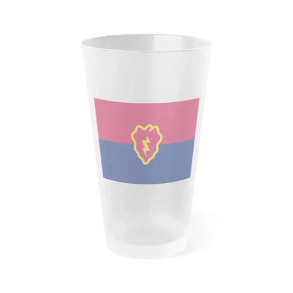 Flag of the United States 25th Infantry Division (U.S. Army) Frosted Pint Glass 16oz 16oz Frosted - Go Mug Yourself