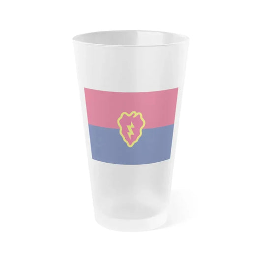 Flag of the United States 25th Infantry Division (U.S. Army) Frosted Pint Glass 16oz 16oz Frosted - Go Mug Yourself