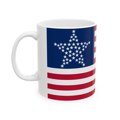 Flag of the United States 50 stars great star arrangement alt (United States) White Coffee Mug - Go Mug Yourself