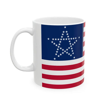 Flag of the United States 50 stars great star arrangement (United States) White Coffee Mug - Go Mug Yourself