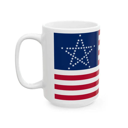 Flag of the United States 50 stars great star arrangement (United States) White Coffee Mug - Go Mug Yourself