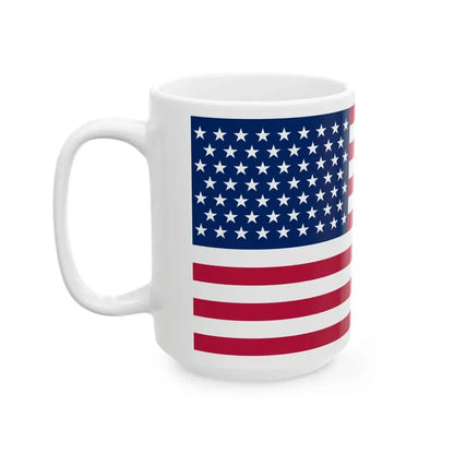 Flag of the United States 60 Stars 9-8-9-8-9-8-9 (United States) White Coffee Mug - Go Mug Yourself