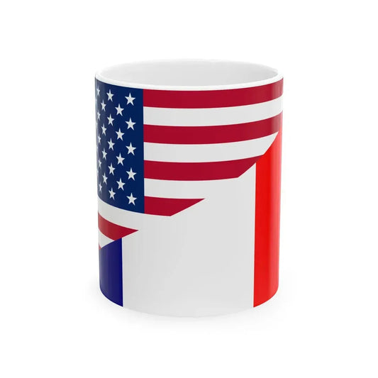 Flag of the United States and France (France) White Coffee Mug 11oz - Go Mug Yourself