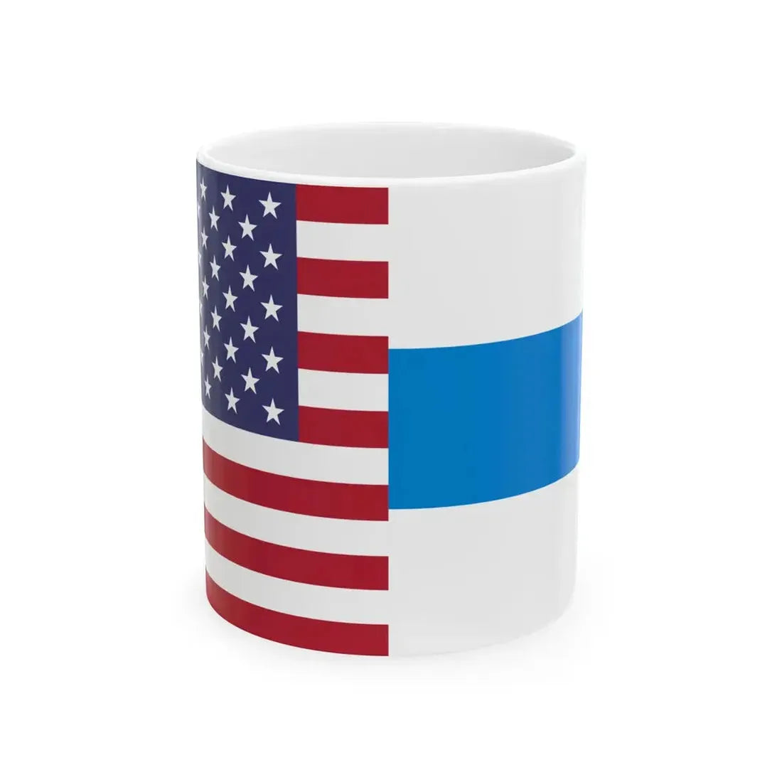Flag of the United States and Free Russia (United States) White Coffee Mug 11oz - Go Mug Yourself