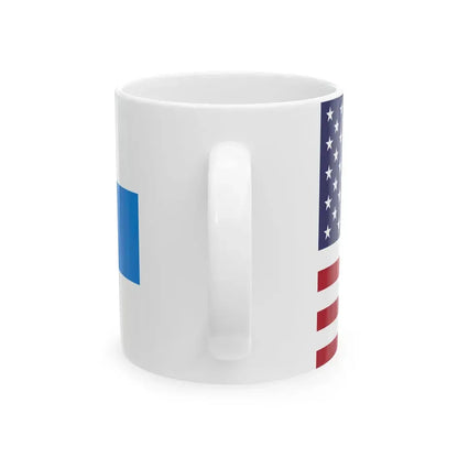 Flag of the United States and Free Russia (United States) White Coffee Mug - Go Mug Yourself