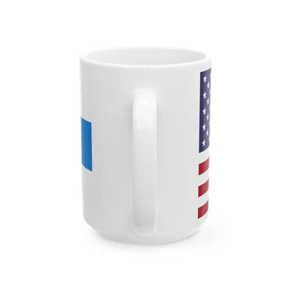 Flag of the United States and Free Russia (United States) White Coffee Mug - Go Mug Yourself