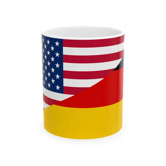 Flag of the United States and Germany (Germany) White Coffee Mug 11oz - Go Mug Yourself
