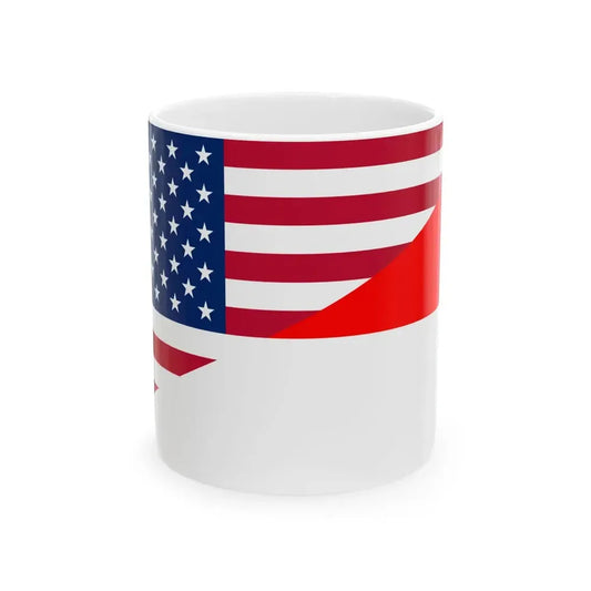 Flag of the United States and Indonesia (Indonesia) White Coffee Mug 11oz - Go Mug Yourself
