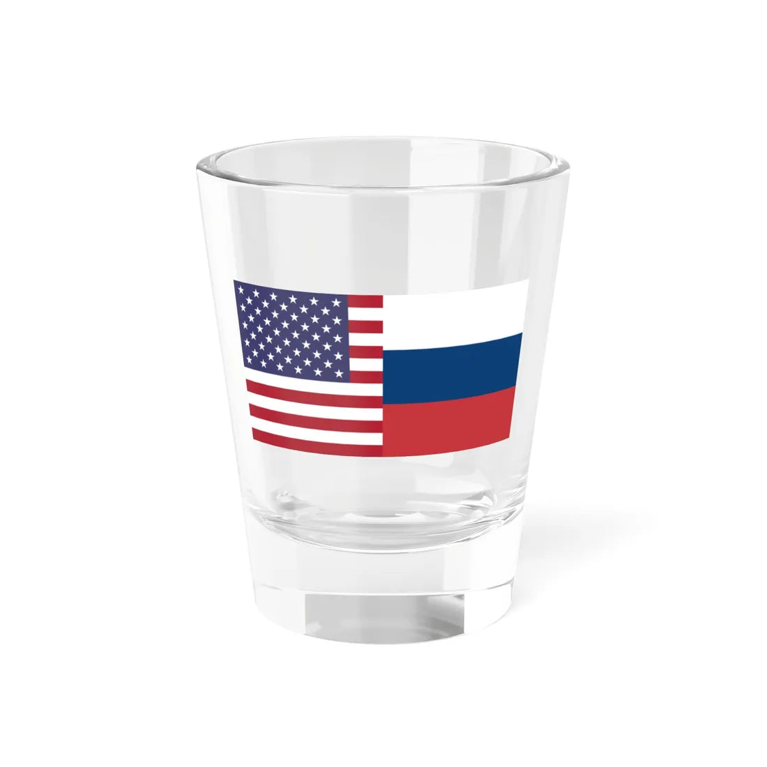 Flag of the United States and Russia (Russia) Shot Glass 1.5oz 1.5oz - Go Mug Yourself
