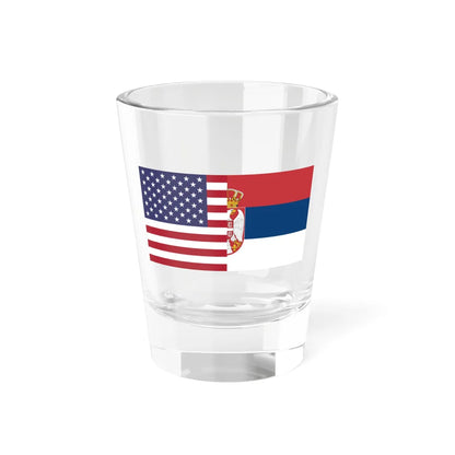 Flag of the United States and Serbia (Serbia) Shot Glass 1.5oz 1.5oz - Go Mug Yourself