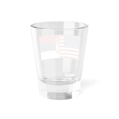 Flag of the United States and Serbia (Serbia) Shot Glass 1.5oz - Go Mug Yourself