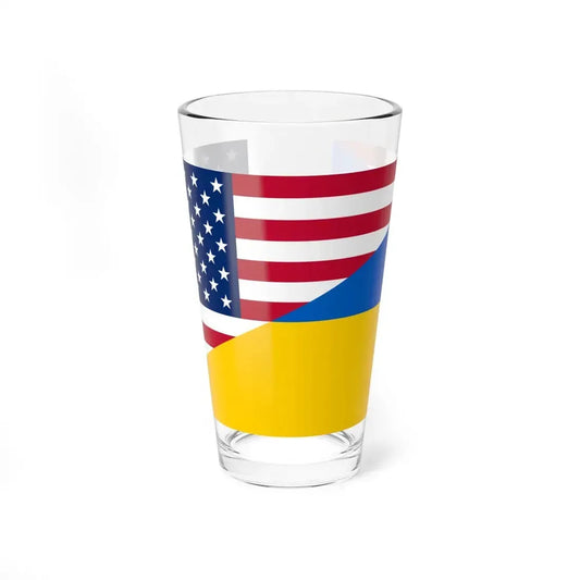Flag of the United States and Ukraine (Ukraine) Pint Glass 16oz 16oz - Go Mug Yourself