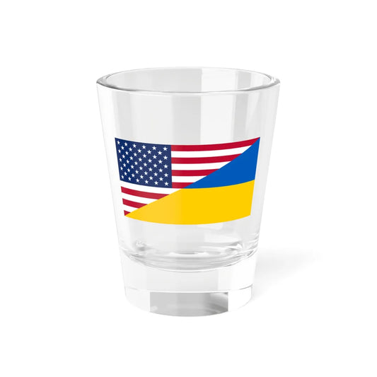 Flag of the United States and Ukraine (Ukraine) Shot Glass 1.5oz 1.5oz - Go Mug Yourself