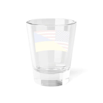 Flag of the United States and Ukraine (Ukraine) Shot Glass 1.5oz - Go Mug Yourself