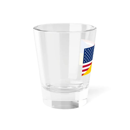 Flag of the United States and Ukraine (Ukraine) Shot Glass 1.5oz - Go Mug Yourself