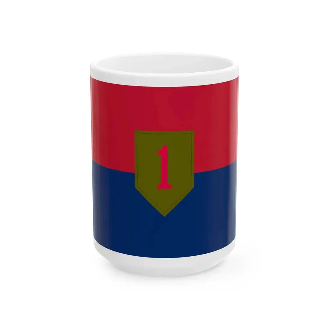 Flag of the United States Army 1st Infantry Division (United States) White Coffee Mug 15oz - Go Mug Yourself