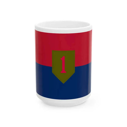 Flag of the United States Army 1st Infantry Division (United States) White Coffee Mug 15oz - Go Mug Yourself