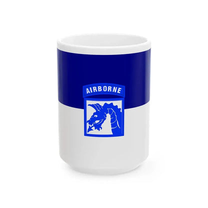 Flag of the United States Army XVIII Airborne Corps (United States) White Coffee Mug 15oz - Go Mug Yourself