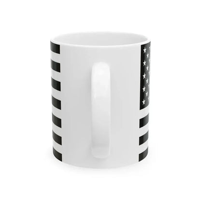 Flag of the United States black and white variant 1 (United States) White Coffee Mug - Go Mug Yourself