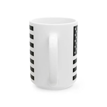 Flag of the United States black and white variant 1 (United States) White Coffee Mug - Go Mug Yourself