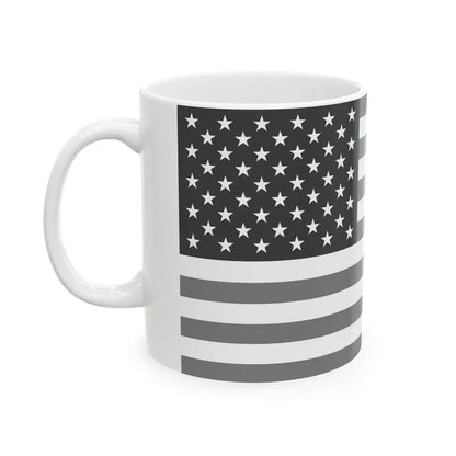 Flag of the United States black and white variant 2 (United States) White Coffee Mug - Go Mug Yourself