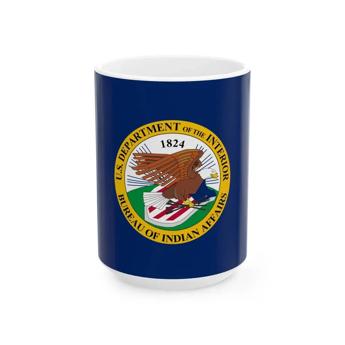 Flag of the United States Bureau of Indian Affairs (United States) White Coffee Mug 15oz - Go Mug Yourself
