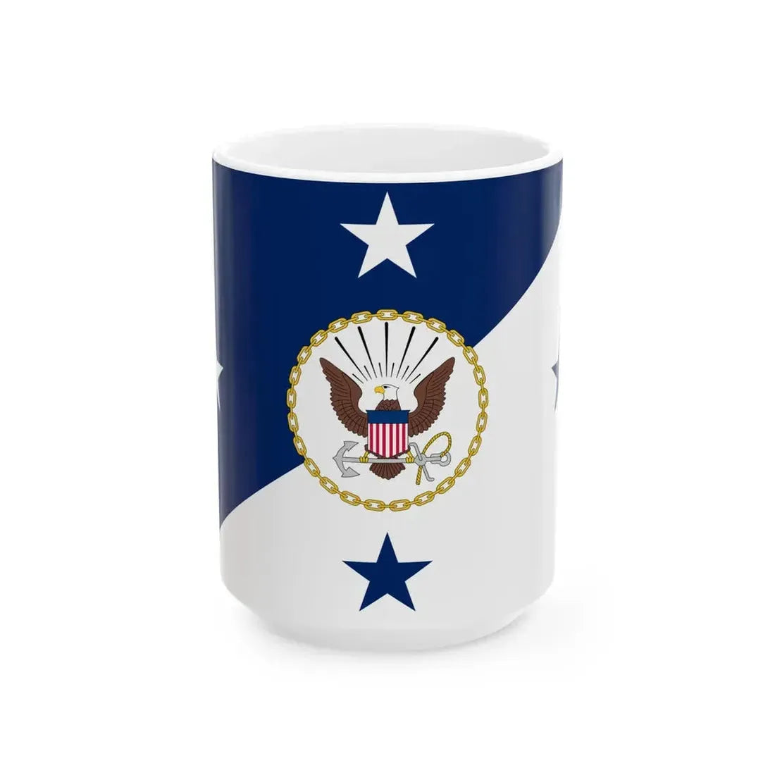 Flag of the United States Chief of Naval Operations (United States) White Coffee Mug 15oz - Go Mug Yourself