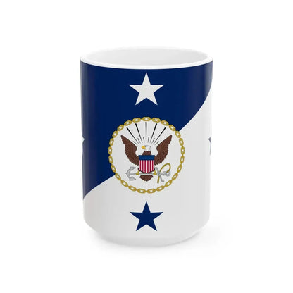 Flag of the United States Chief of Naval Operations (United States) White Coffee Mug 15oz - Go Mug Yourself