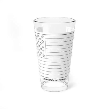 Flag of the United States colouring page (United States) Pint Glass 16oz 16oz - Go Mug Yourself