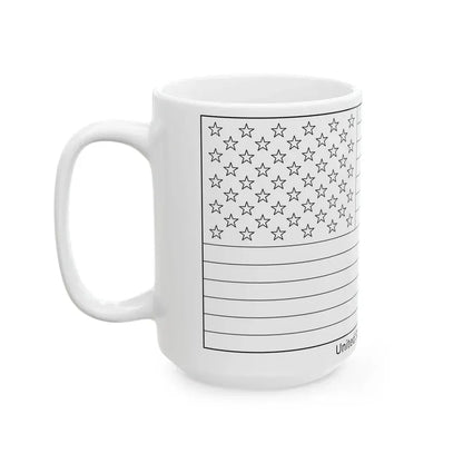 Flag of the United States colouring page (United States) White Coffee Mug - Go Mug Yourself