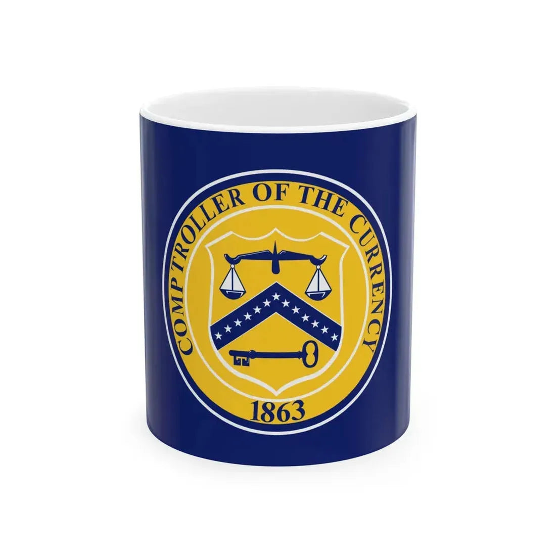 Flag of the United States Comptroller of the Currency (United States) White Coffee Mug 11oz - Go Mug Yourself