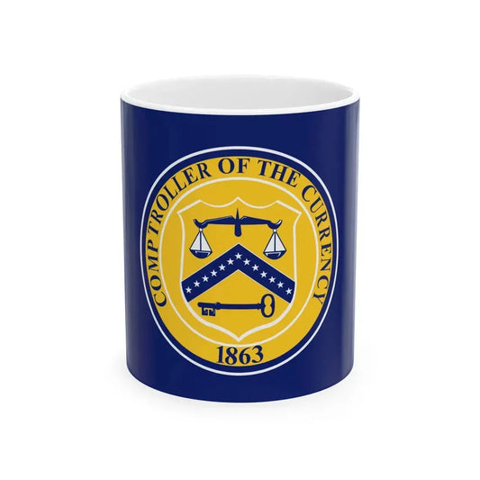 Flag of the United States Comptroller of the Currency (United States) White Coffee Mug 11oz - Go Mug Yourself