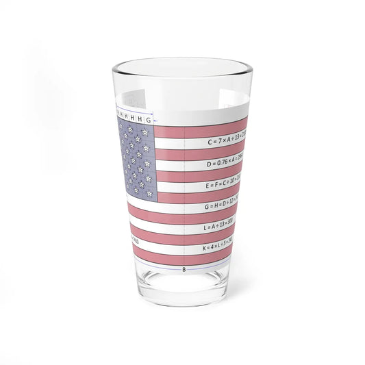 Flag of the United States construction sheet (United States) Pint Glass 16oz 16oz - Go Mug Yourself