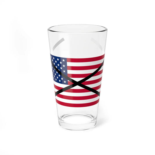 Flag of the United States crossed out (United States) Pint Glass 16oz 16oz - Go Mug Yourself