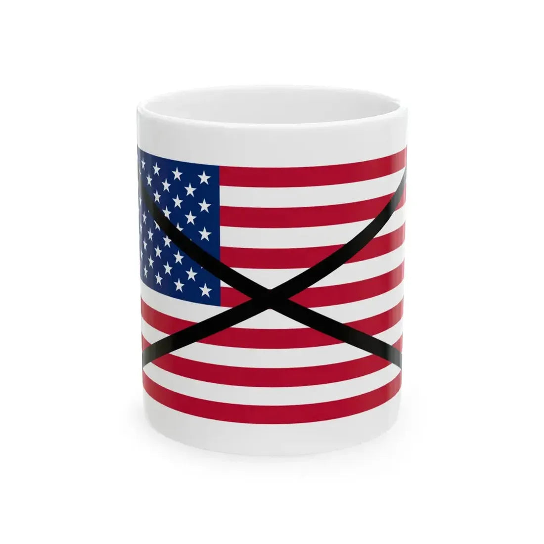 Flag of the United States crossed out (United States) White Coffee Mug 11oz - Go Mug Yourself