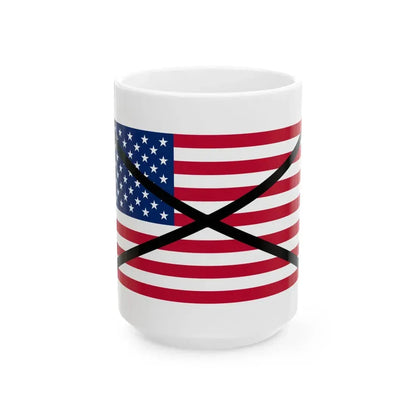 Flag of the United States crossed out (United States) White Coffee Mug 15oz - Go Mug Yourself