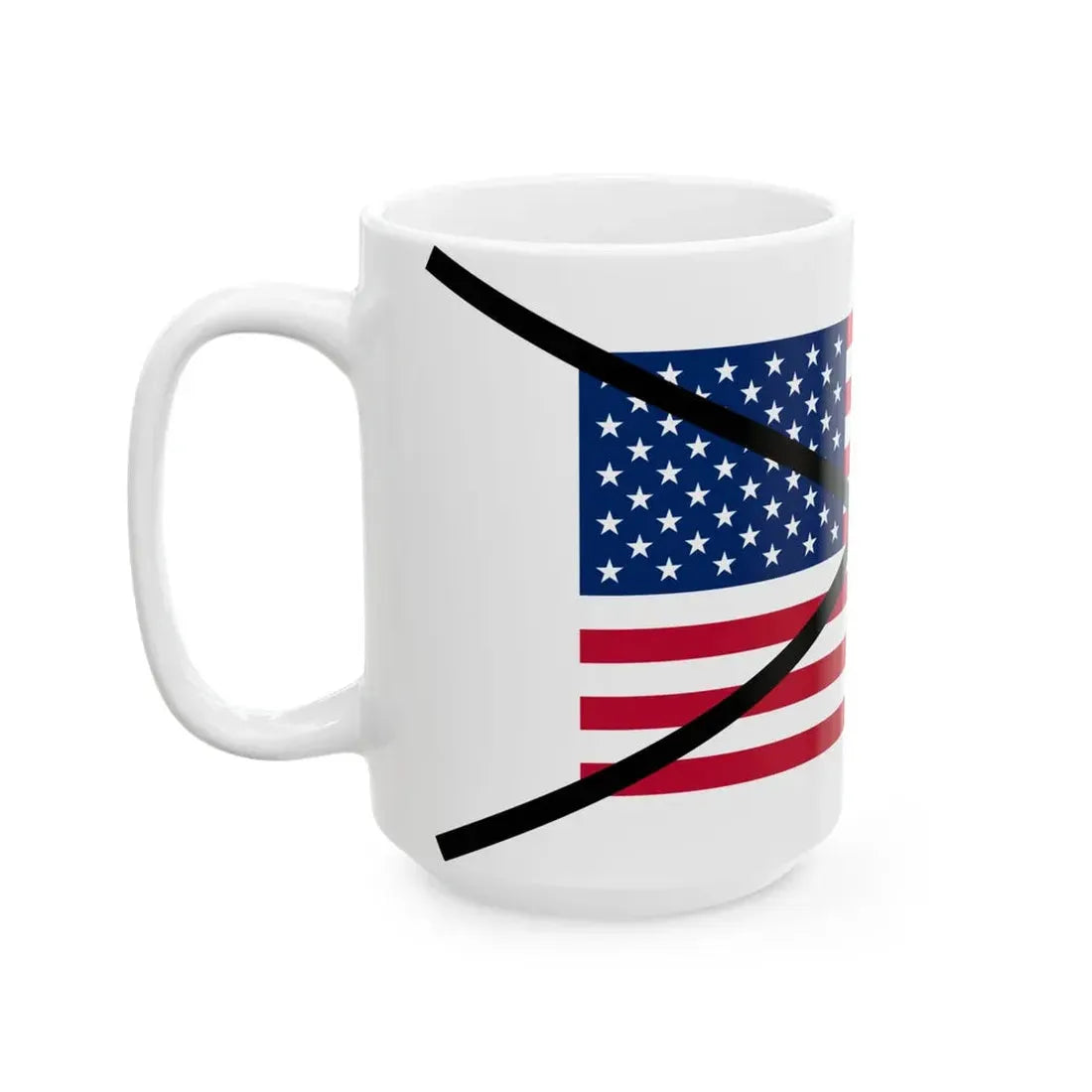Flag of the United States crossed out (United States) White Coffee Mug - Go Mug Yourself