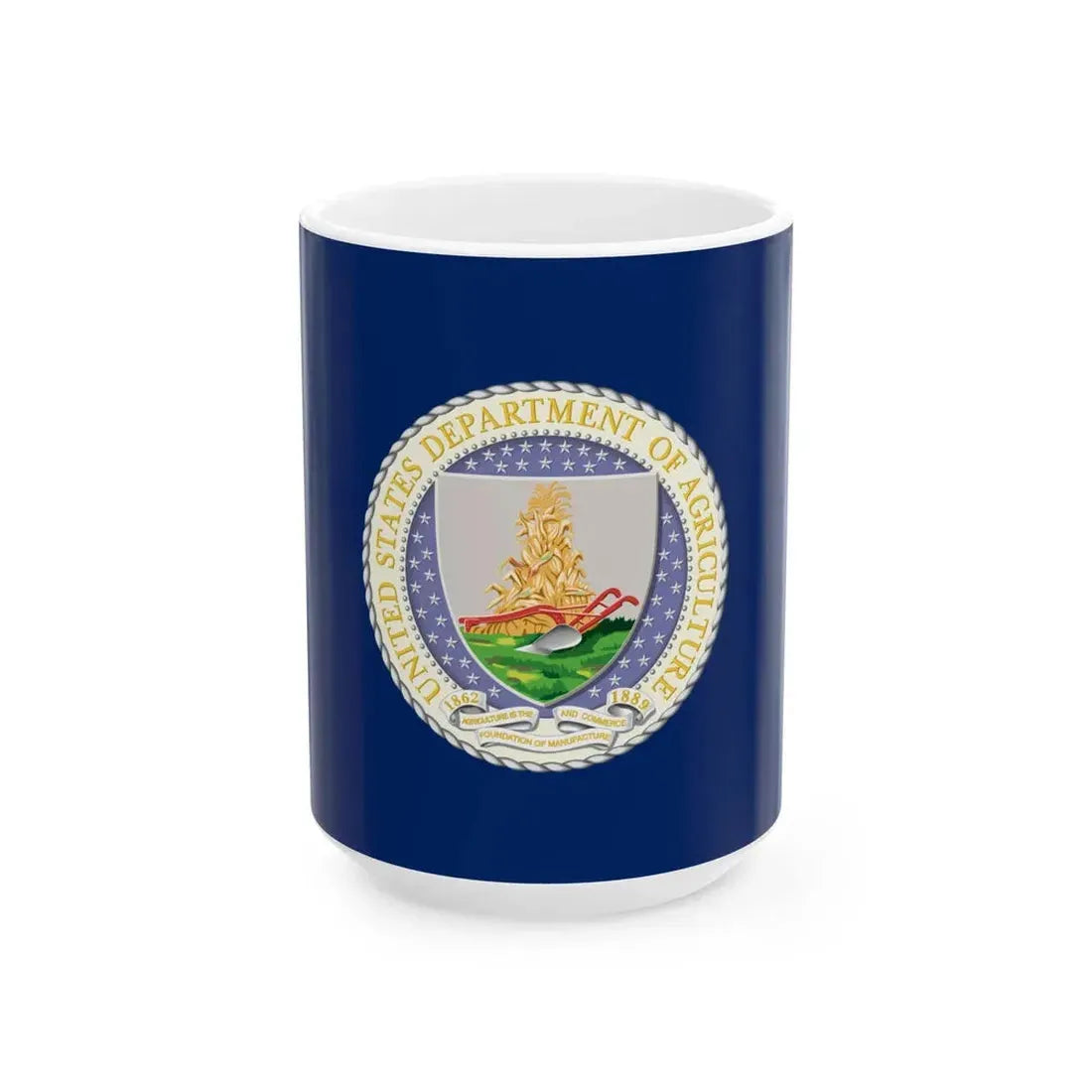 Flag of the United States Department of Agriculture (United States) White Coffee Mug 15oz - Go Mug Yourself