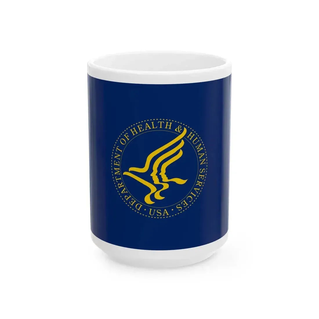Flag of the United States Department of Health and Human Services (United States) White Coffee Mug 15oz - Go Mug Yourself