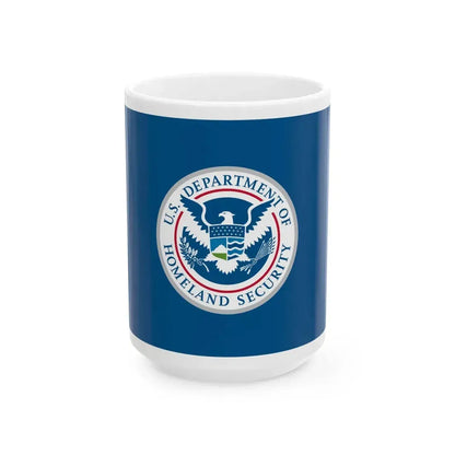 Flag of the United States Department of Homeland Security (United States) White Coffee Mug 15oz - Go Mug Yourself