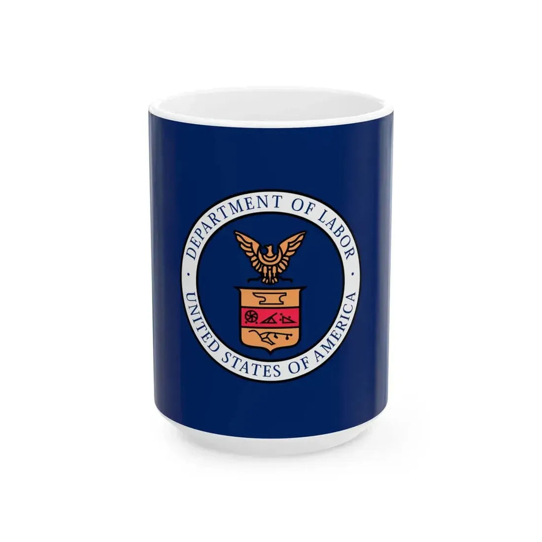 Flag of the United States Department of Labor 1915-1960 (United States) White Coffee Mug 15oz - Go Mug Yourself