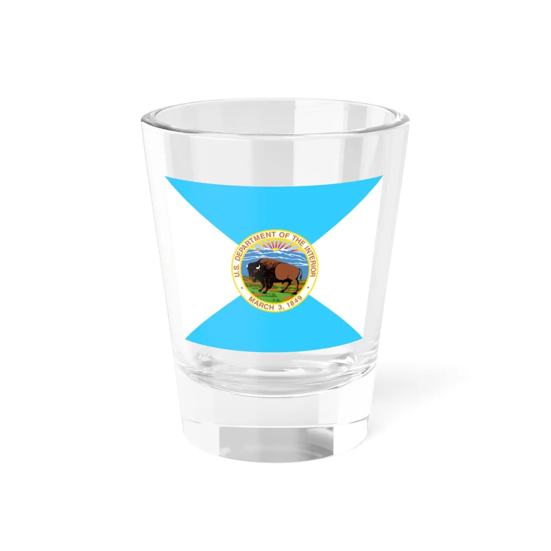 Flag of the United States Department of the Interior (United States) Shot Glass 1.5oz 1.5oz - Go Mug Yourself