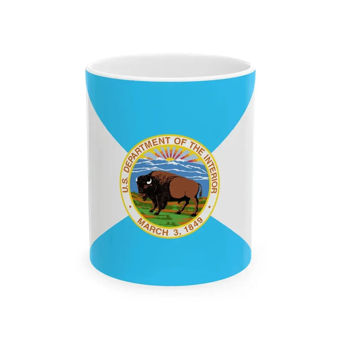 Flag of the United States Department of the Interior (United States) White Coffee Mug 11oz - Go Mug Yourself