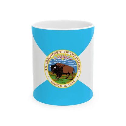 Flag of the United States Department of the Interior (United States) White Coffee Mug 11oz - Go Mug Yourself