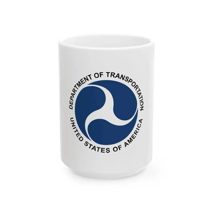 Flag of the United States Department of Transportation (United States) White Coffee Mug 15oz - Go Mug Yourself